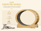 30" Wooden Cat Running Wheel with Brake, Natural Wood Finish T3398P551623