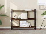 Bookcase 3-Tier Brown Oak 76x32x88 cm Engineered Wood 833934