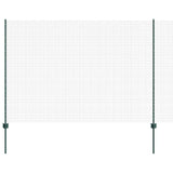 Welded Wire Fence with Posts 25 x 1.6 m PVC-Coated Steel Green 3336497