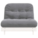 Futon Sofa Bed with Mattress White 100x206x11 cm Solid Wood Pine 846767