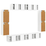 TV Cabinet 8 pcs High Gloss White 3409145