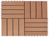Decking Tile 22 pcs Teak 30 x 30 cm WPC 3444832