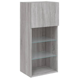 TV Cabinet with LED Lights Grey Sonoma 40.5x30x90 cm 837053