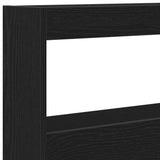 Headboard Cabinet with LED Black Oak 180x17x102 cm 863136