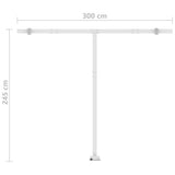 Freestanding Manual Retractable Awning 300x250 cm Yellow/White 3069498
