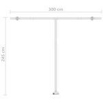 Manual Retractable Awning with LED 300x250 cm Anthracite 3069504