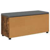 Hall Bench with Cushion with Shelf Smoked Oak 100 x 38 x 46 cm 891516