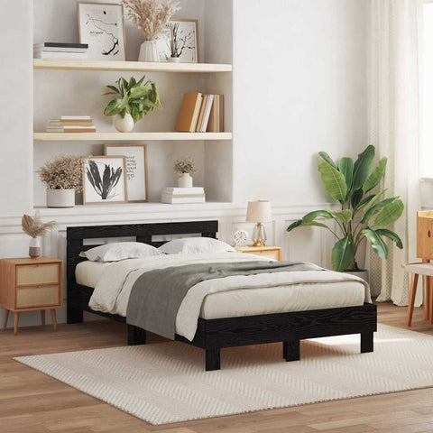 Bed Frame with Headboard Black oak 120 x 190 cm Engineered wood 3333959
