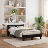 Bed Frame with Headboard Black oak 135 x 190 cm Engineered wood 3333956
