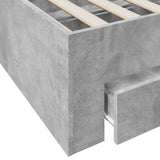 Bed Frame with Drawers without Mattress Concrete Grey 200x200 cm 3280359