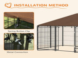 Outdoor Dog Kennel Puppy Play Pen with Canopy Garden Playpen Fence Crate Enclosure Cage Rotating T3398P376414