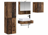 Bathroom Furniture Set 5 pcs Old Wood Engineered Wood and Glass 3407277