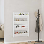 Wall Shoe Cabinet 2 pcs White 80x18x60 cm Engineered Wood 806742