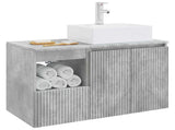 Bathroom Furniture Set 2 pcs Concrete Grey Engineered Wood 3404057