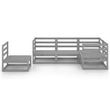 5 Piece Garden Lounge Set Grey Solid Pinewood 3075576