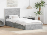 Storage Bed Concrete Grey 75 x 190 cm Engineered Wood 3411260