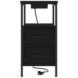 Bedside Cabinet Black Oak 30 x 48 x 61 cm Engineered Wood 859410