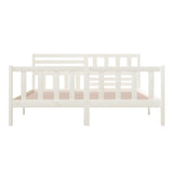 Bed Frame without Mattress White Super King Solid Wood 3101169