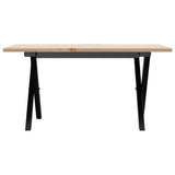 Coffee Table X-Frame 80x50x40 cm Solid Wood Pine and Steel 3282684