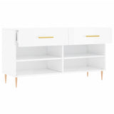Shoe Bench High Gloss White 102x35x55 cm Engineered Wood 829726