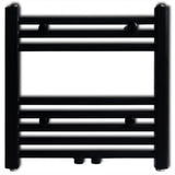 Black Bathroom Central Heating Towel Rail Radiator Straight 480x480mm 141904