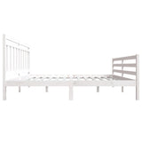 Bed Frame without Mattress White King Size Solid Wood 3100660