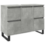 Bathroom Sink Cabinet Concrete Grey 80x33x60 cm Engineered Wood 857237