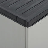 340987 Garden Waste Cabinet Grey and Black 68x40x85 cm PP