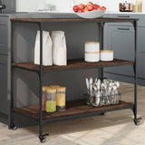 Kitchen Trolley Brown Oak 102x50x95 cm Engineered Wood 842325