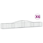 Arched Gabion Baskets 6 pcs 400x50x40/60 cm Galvanised Iron 3146961