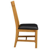 Dining Chair 2 pcs Solid Oak Wood Black 45 x 59.5 x 100 cm 42039163