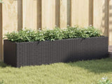 Garden Planters with 3 Pots 2 pcs Black 105x30x32 cm Poly Rattan 3210522