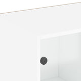 Bookcase with Doors White 204x37x75 cm Engineered Wood 3206531