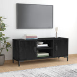TV Cabinet Black 110x35x48 cm Solid Pinewood 349918