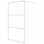 Walk-in Shower Wall White 115x195 cm Clear ESG Glass 152123
