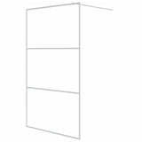 Walk-in Shower Wall White 115x195 cm Clear ESG Glass 152123