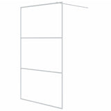 Walk-in Shower Wall White 115x195 cm Clear ESG Glass 152123