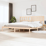 Bed Frame Natural Wood Solid Pine Wood 200 x 200 cm Lovely Design 3101043