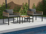 Outdoor Furniture Set Grey and Dark Grey Poly Rattan 42025233