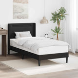 Bed Frame with LED Strip Lights Black 90 x 190 cm Faux Leather 42027993