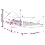 Metal Bed Frame without Mattress with Footboard Black 100x190cm 376514