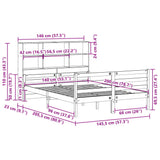 Bookcase Bed without Mattress 140x200 cm Solid Wood Pine 3322237