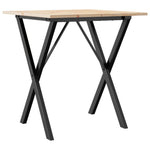 ZNTS Dining Table X-Frame 70x70x75 cm Solid Wood Pine and Steel 3282693