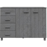 Sideboard HAMAR Dark Grey 113x40x80 cm Solid Wood Pine 340446