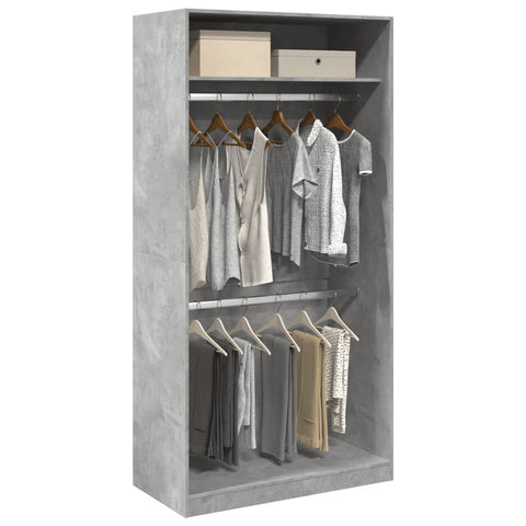 Wardrobe Concrete Grey 100x50x200 cm Engineered Wood 3307804