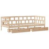 Daybed with Drawers without Mattress 90x200 cm Solid Wood 3302083