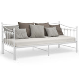 Pull-out Sofa Bed Frame without Mattress White Metal 90x200 cm 324759