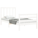 Bed Frame without Mattress White 100x200 cm Solid Wood Pine 3193847