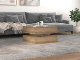 Coffee Table with LED Lights Artisian Oak 50x50x40 cm 857717