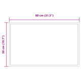 LED Bathroom Mirror Transparent 80 x 50 cm Tempered Glass 42045817